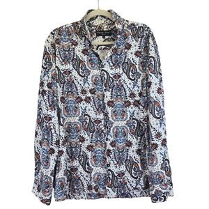 Paisley & Gray Slim Fit Linen Blend Mens Button Down Shirt XL Paisley Resortwear